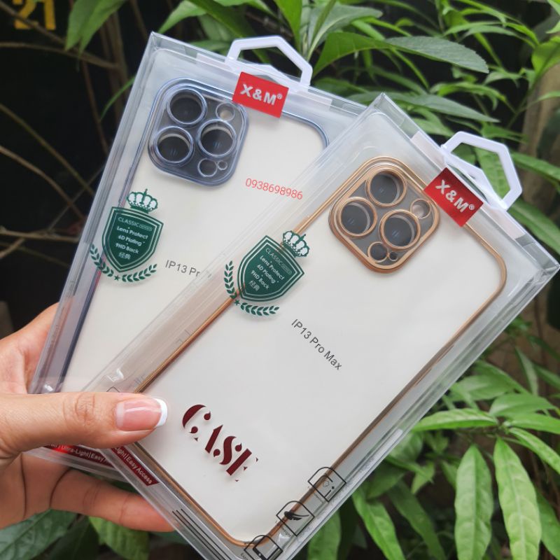 Ốp lưng trong viền màu bảo vệ camera Iphone 14 pro max , 14 pro , 14 plus ,14,13 pro max ,13 pro ,13 X&amp;M ( viền xi bóng)