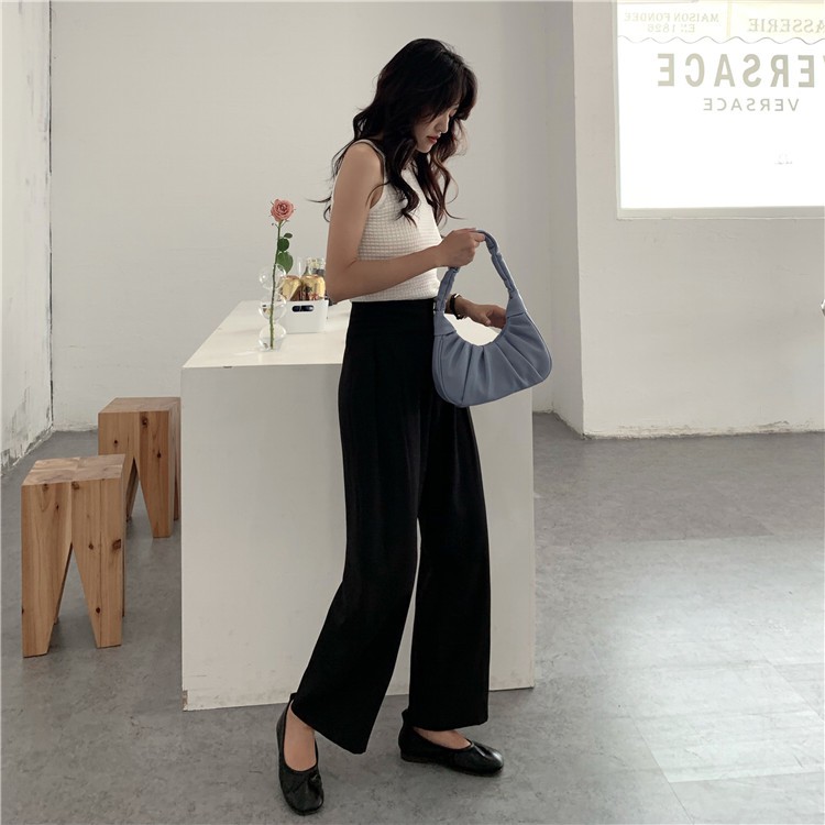 Quần Ống Suông Lưng Cao Trơn Màu Xinh Xắn Dành Cho Nữ 42104 | BigBuy360 - bigbuy360.vn