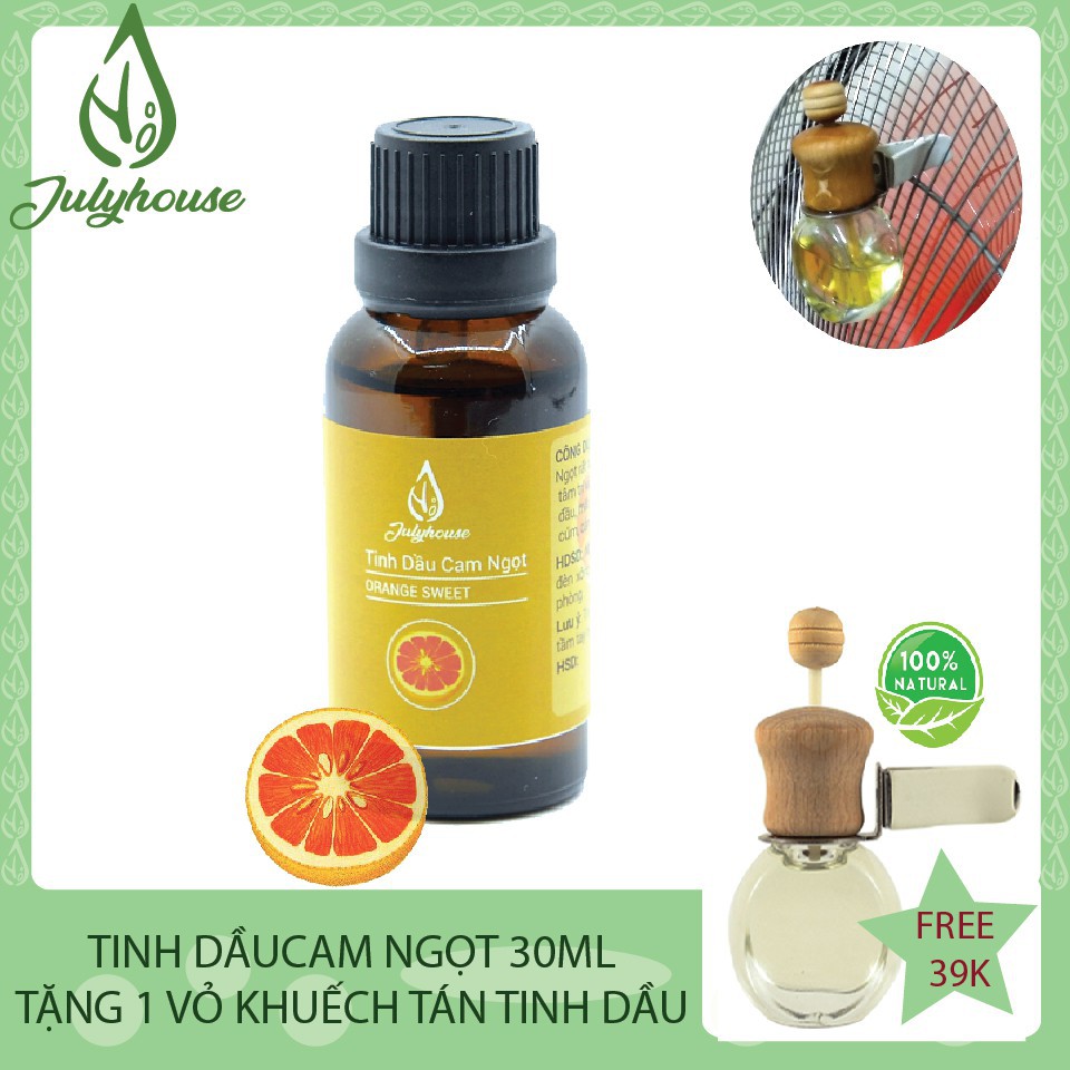 Tinh dầu Cam Ngọt xông phòng, giúp tái tạo năng lượng Julyhouse 30ml. Tặng Vỏ khuếch tán