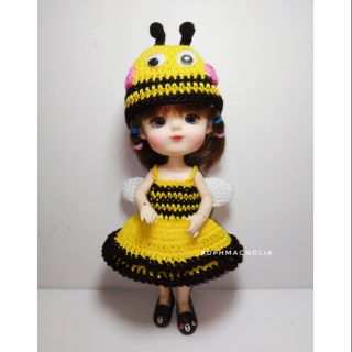 Set đầm len ong vàng size búp bê BJD 1/8, Baboliy