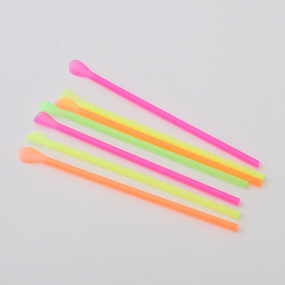 Bộ 100 Muỗng Nhựa Uống Cocktail/Đồ Uống Dùng Một Lần Kích Thước 20cm Tiện Dụng Cho Văn Phòng