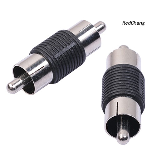 -SPQ- 2 Pcs RCA Male to Male RCA Phono Coupler Plug Barrel Audio Connector Adapter