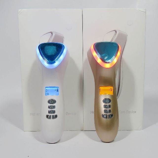 Máy massage mặt điện di nóng lạnh kết hợp rung ánh sáng sinh học, búa nóng lạnh siêu âm - lucy store thiết bị vật tư spa