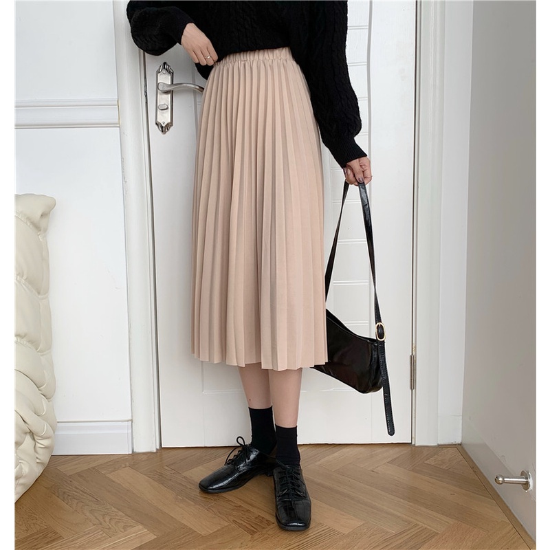 Chân váy maxi SUXI lưng cao phong cách Hàn Quốc thời trang dành cho nữ