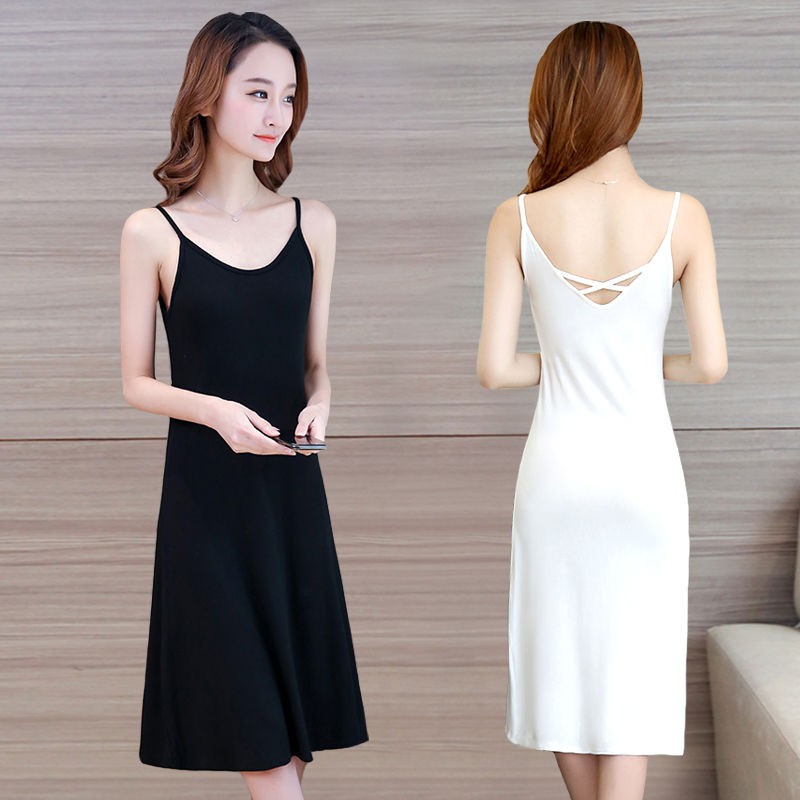 Váy suông Váy dáng dài Váy maxi nữ Váy sling quyến rũ bằng chất liệu cotton mùa hè 2021 Phiên bản Hàn Quốc củ