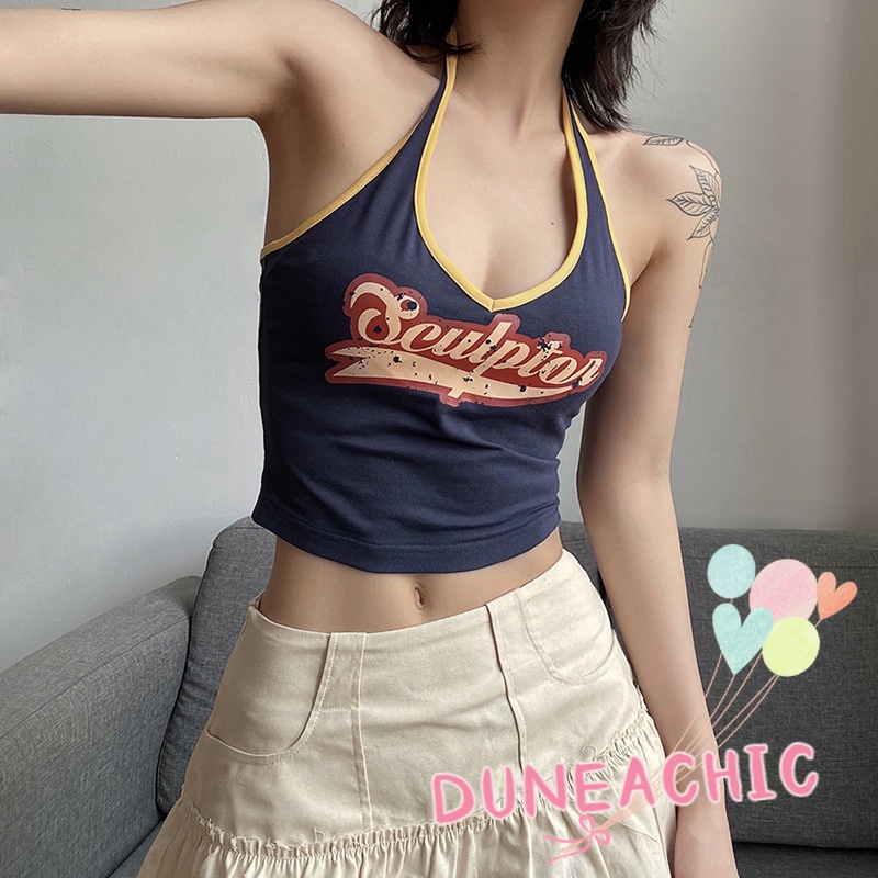 DUNEA Áo Tank Top Hoạ Tiết In Hợp Thời Trang Cho Nữ