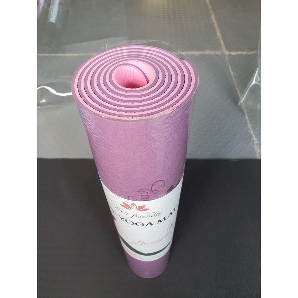 Thảm Tập Yoga TPE ECO FRIENDLY 2 Lớp 6mm + Túi đựng thảm + dây buộc thảm - VivaSports ( Bảo Hành 1 đổi 1 trong 3 tháng )