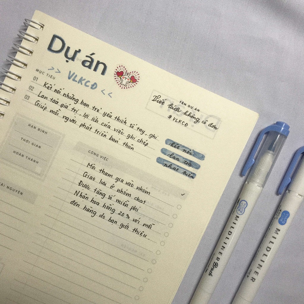 Sổ tay còng, lò xo planner "Quản nghiệp" quản lý OKR, mục tiêu, kết quả, dự án