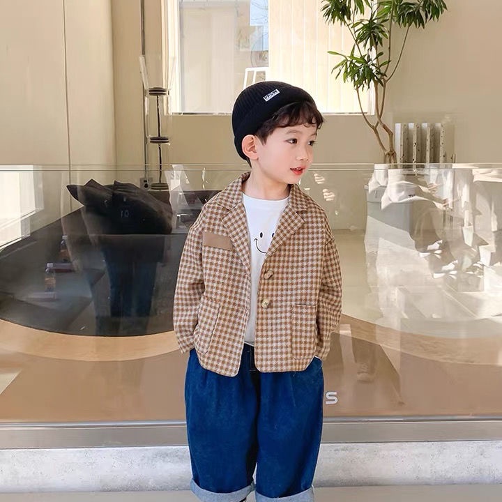 [Babycat] Hàng Có Sẵn Bán Chạy Áo Khoác Phong Cách Nhật Hàn Kẻ Sọc Caro Thời Trang Xuân Thu Nhật Bản Dành Cho Bé Trai
