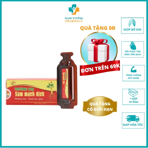 Trường Thọ Sâm Mạch Dịch - Bổ Khí, Dưỡng Tâm, Phục Hồi Mạch, Sinh Tân Dịch - TRƯỜNG THỌ PHARMA - MS12
