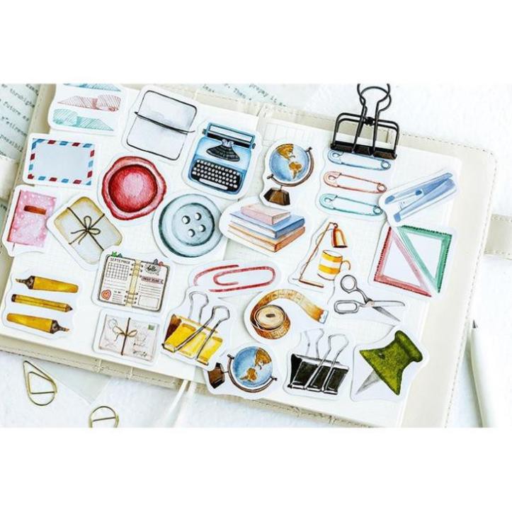 Bộ 45 Sticker Hàn Quốc hình đồ dùng dán trang trí E08