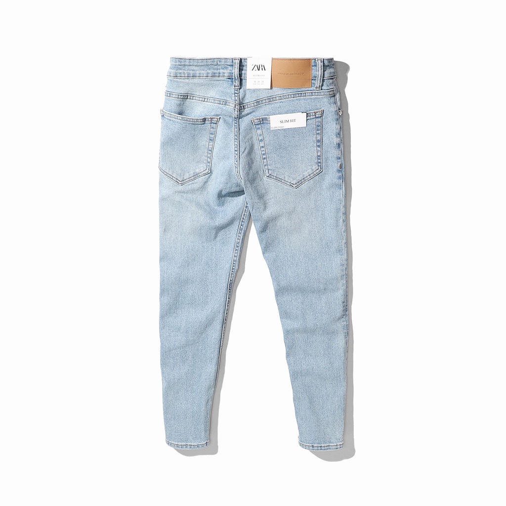 Quần Jean Nam ZR xanh nhạt (Form Slimfit.chất vải co dãn,ống 15-18cm,Hàng VNXK)-210501 | BigBuy360 - bigbuy360.vn