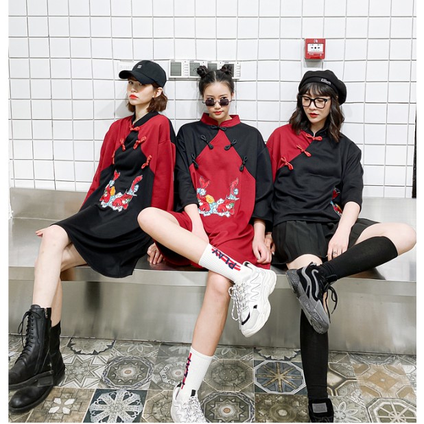 Áo nhóm  mix đỏ - đen