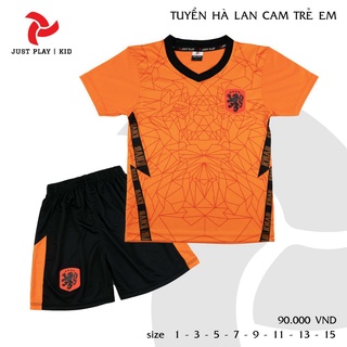 Quần áo bóng đá trẻ em Đội Tuyển Hà Lan Cam Vải thun lạnh cao cấp