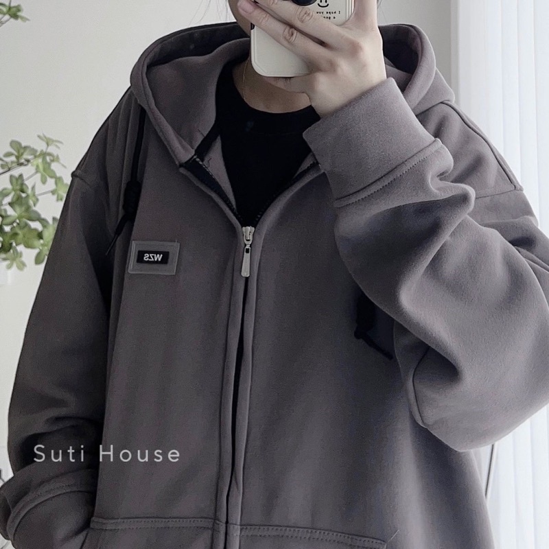 [ẢNH THẬT] Áo Hoodie Zip TAG WZS Màu Xám Chì Form Rộng Unisex nam nữ - Suti House | BigBuy360 - bigbuy360.vn