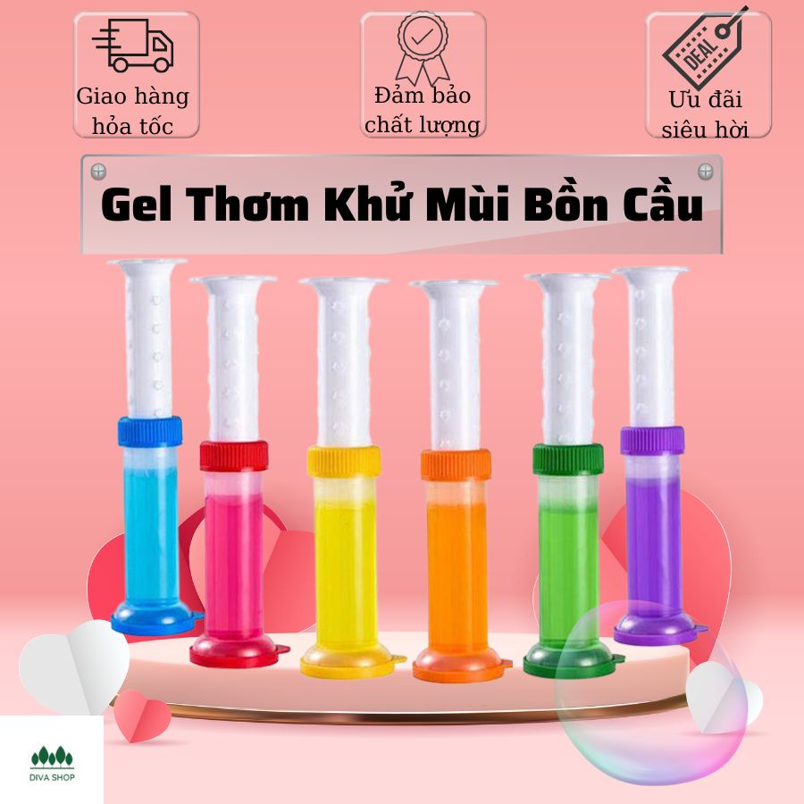 Gel Khử Mùi Bồn Cầu Diệt Khuẩn Toilet Dạng Thạch Bơm Hình Cánh Hoa Vệ Sinh Làm Sạch Và Thơm Với Các Mùi Hương Hoa
