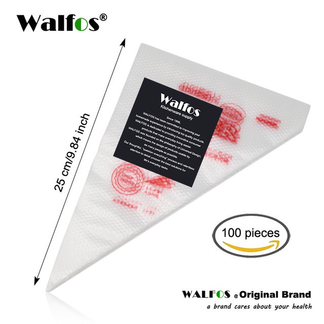 Set 100 Túi Bắt Kem Walfos Dùng Một Lần Dùng Trang Trí Bánh