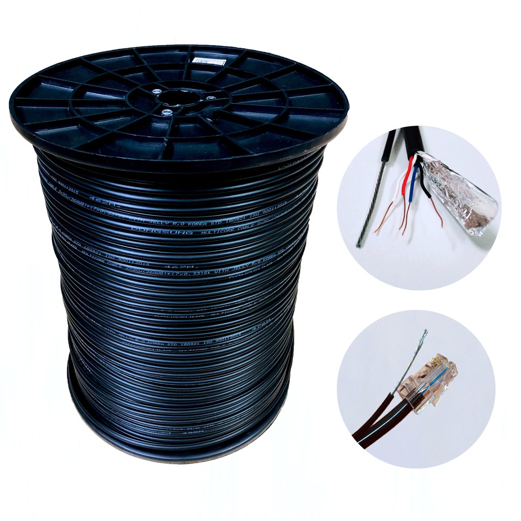 Dây mạng 4 lõi đồng bấm sẵn 2 đầu có gia cường, bọc bạc, dầu chống ẩm chuyên dùng ngoài trời ( mã lẻ 1M )