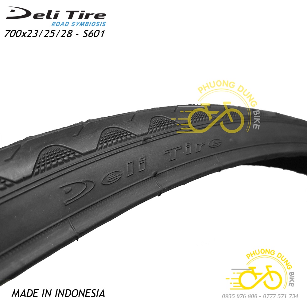 Cặp Lốp (vỏ) và Ruột (săm) xe đạp Deli Tire S601 700x23C / 700x25C / 700x28C - Van dài 60mm