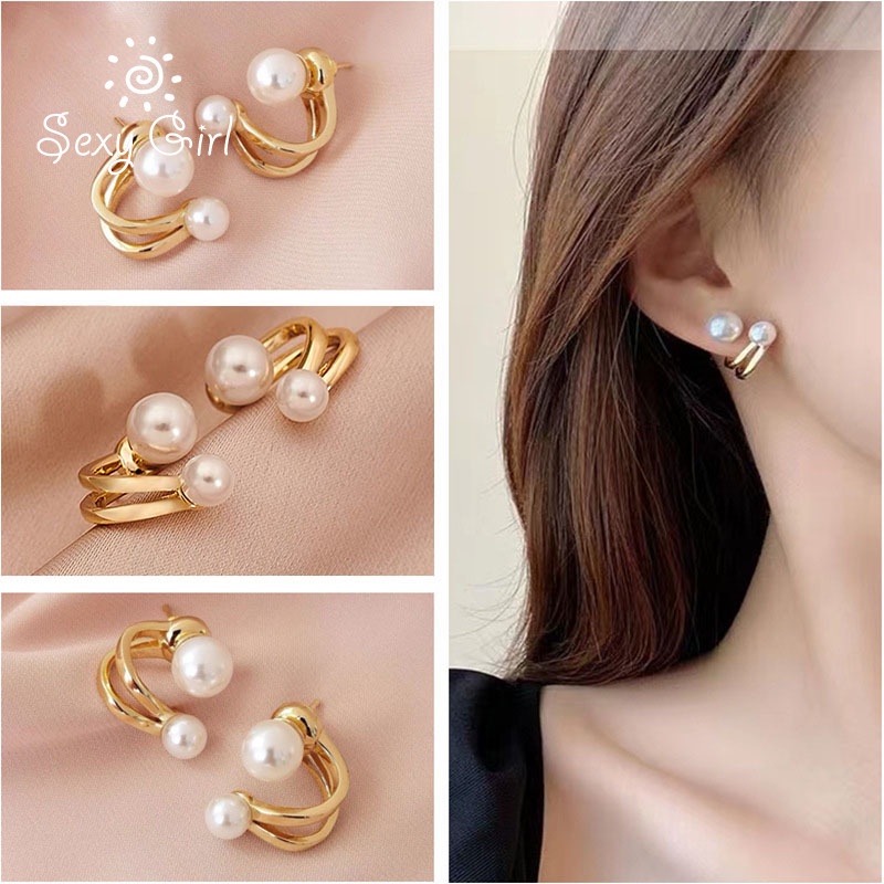 Hoa tai trang trí ngọc trai phong cách retro thanh lịch sành điệu cho nữ