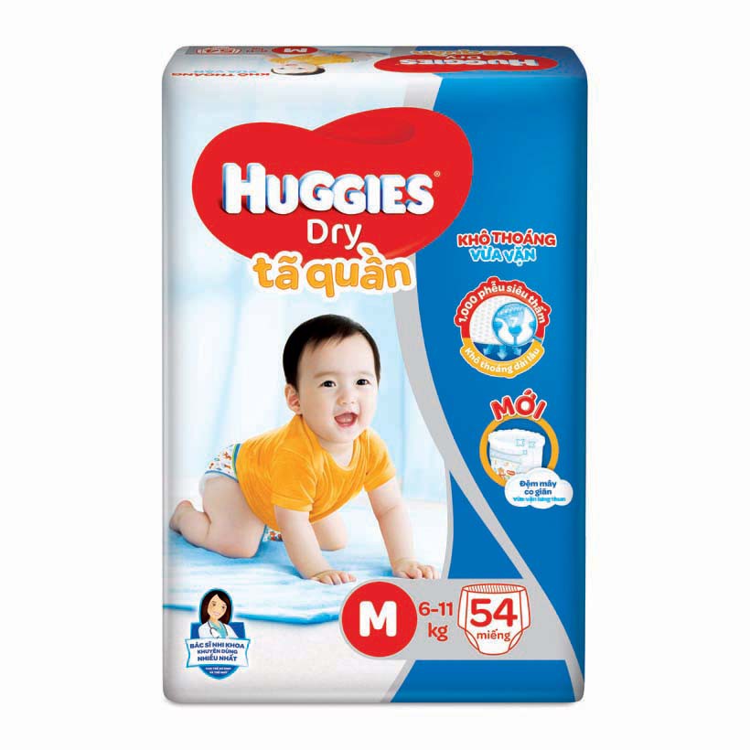 Tã quần Huggies Quần Đủ Size M54/L48/XXL38 mẫu Mới