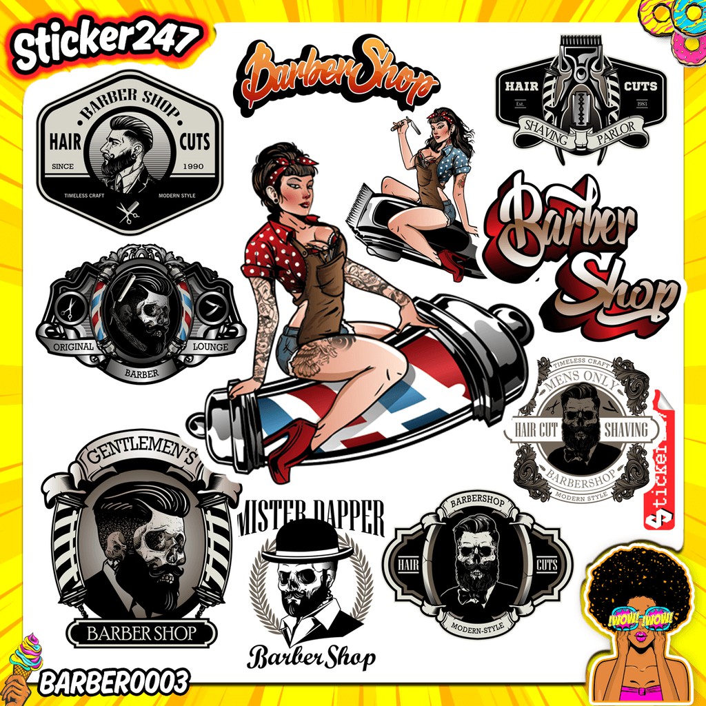  𝗦𝘁𝗶𝗰𝗸𝗲𝗿 dán Barber Shop | BARBER0003 | Sticker 247