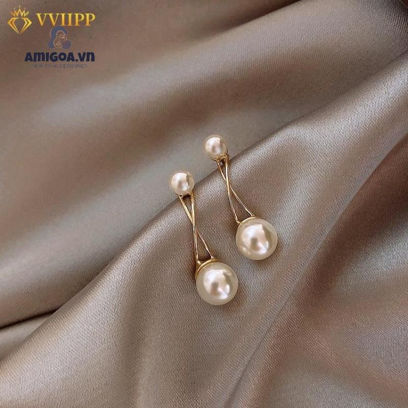 ✨✨Hoa Tai Mạ Vàng Đính Ngọc Trai Nhân Tạo Phong Cách Hàn Quốc