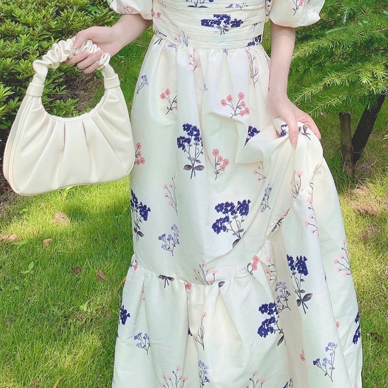 Đầm Tay Phồng Cổ Vuông Thời Trang Sang Trọng Phong Cách Mới 2022