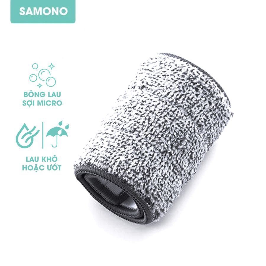 Combo 2 Bông lau nhà chữ nhật SAMONO SCM006 thay thế cây lau nhà phun sương - Hàng Chính Hãng