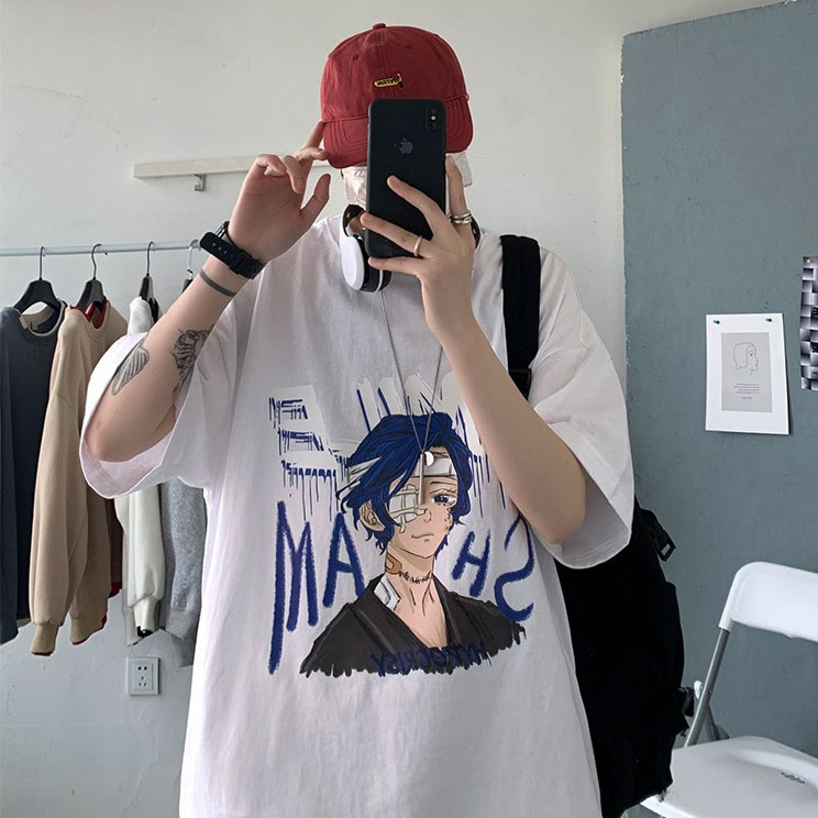 Áo nam tay ngắn in hình anime trẻ trung