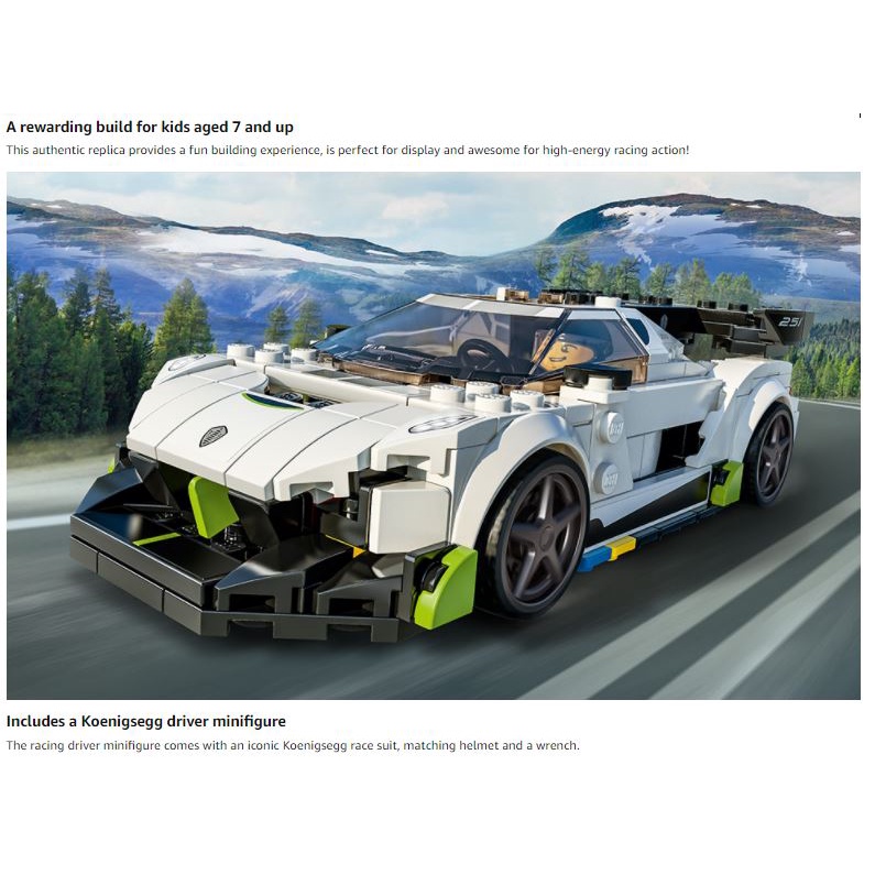 Đồ chơi siêu xe LEGO Speed Champions Koenigsegg Jesko 76900 Mới năm 2021