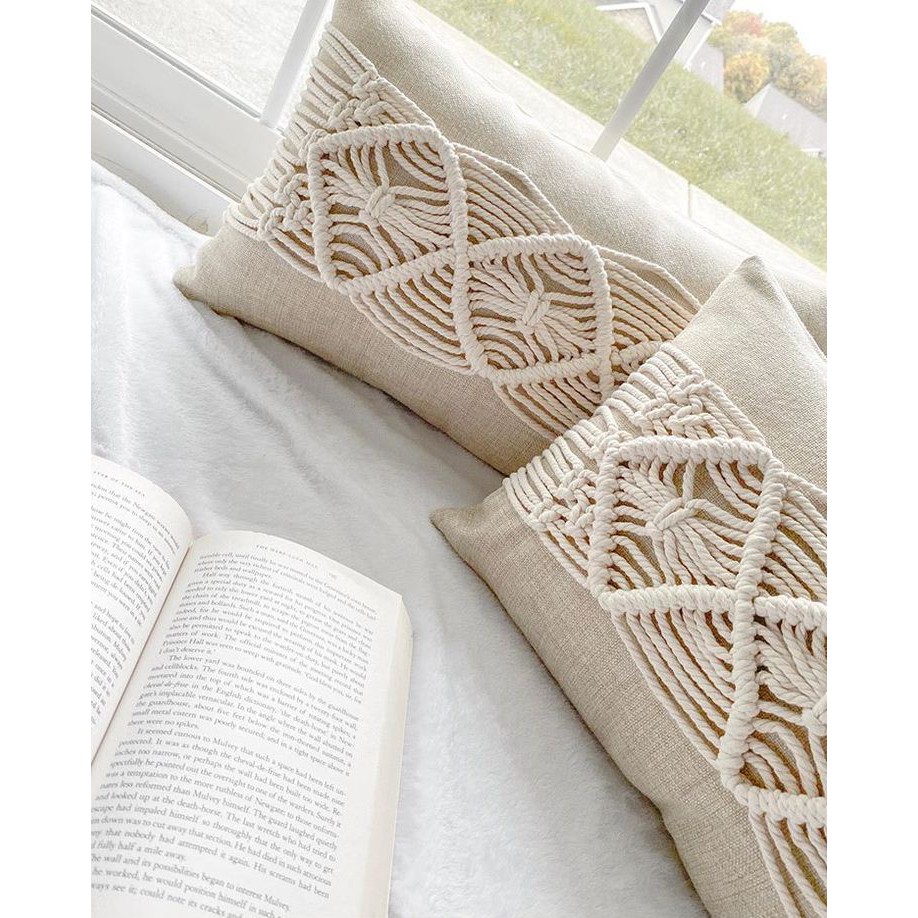 vỏ gối trang trí 40x60cm macrame handmade 💝FREESHIP💝 cao cấp NHÀ THOÁNG