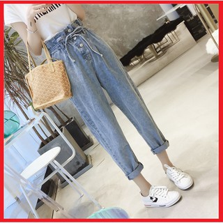 🍁 Quần Jean Nữ cạp chun baggy QUẦN BÒ NỮ HÀN QUỐC