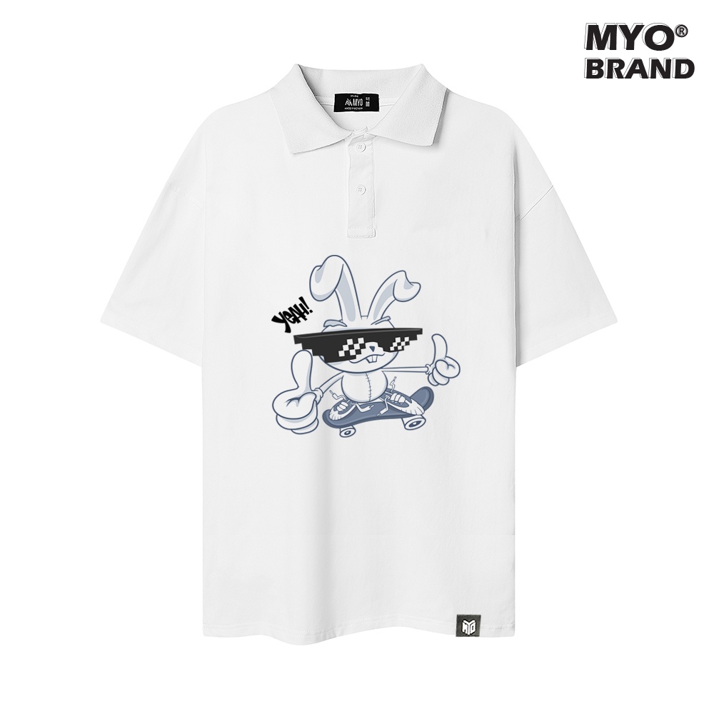 Áo Polo Nam MYO Bunny White Skate Q004