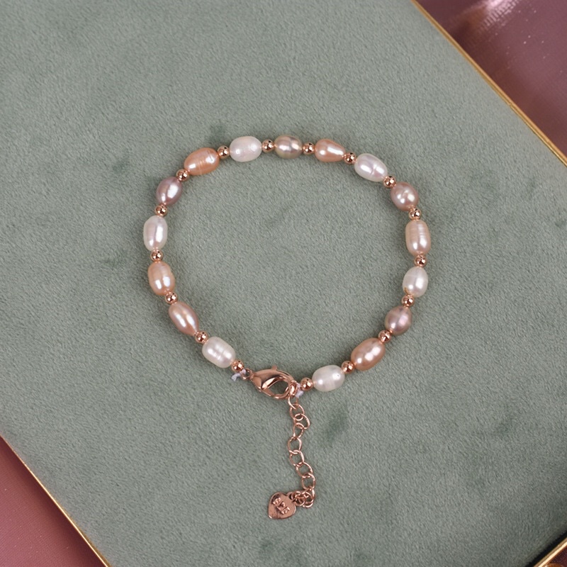 Vòng tay 8ly hạt dài mix bi titan