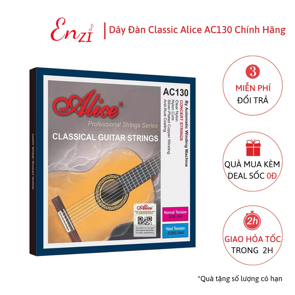 Dây đàn guitar classic Alice AC130 chính hãng dây nilon cho đàn ghita cổ điển Enzi