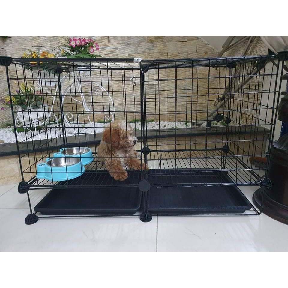 Lồng ghép thú cưng kèm mâm size 35x70 cao 35, chân thêm 10cm