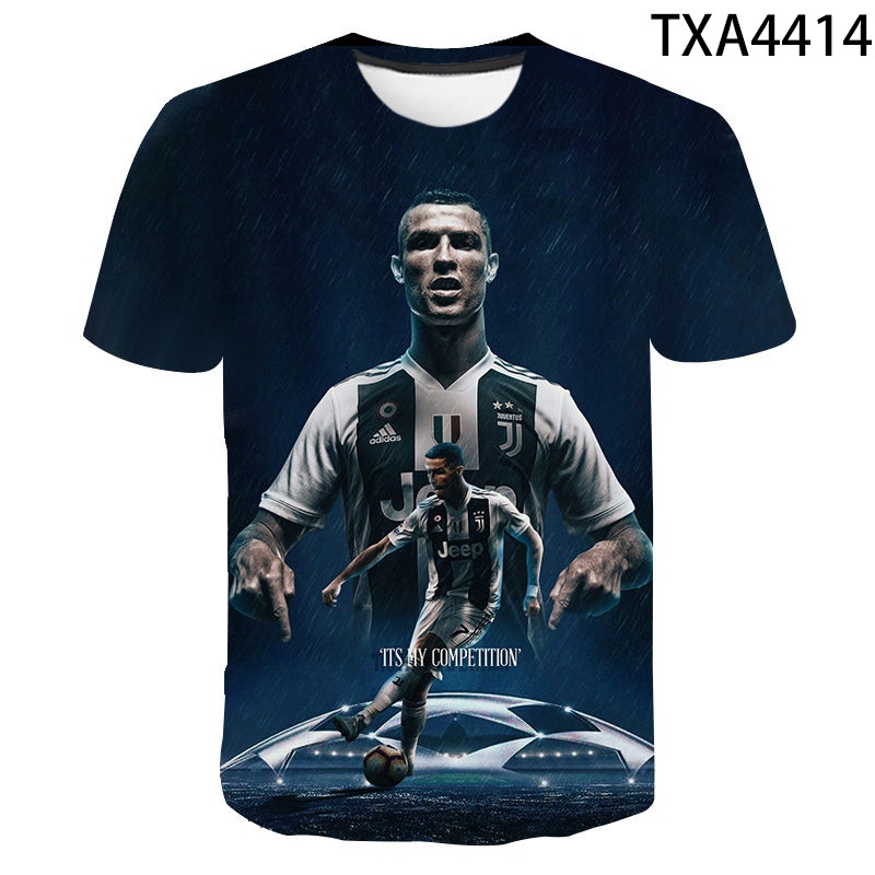 Áo Thun Tay Ngắn In Họa Tiết 3D Vui Nhộn Thời Trang Mùa Hè Cho Nam Và Nữ CR7 JJ