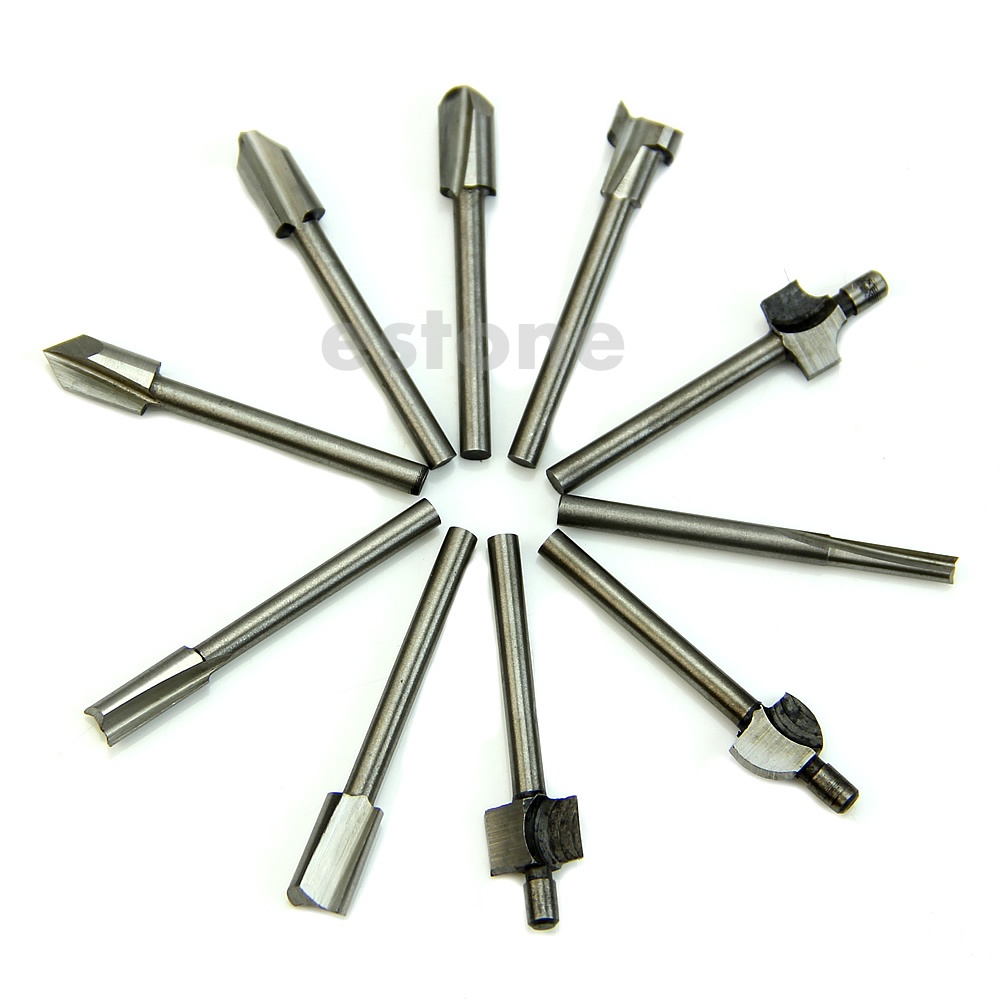 (MớI) Bộ 10 MũI Khoan Gỗ HSS 1 / 8 &quot;