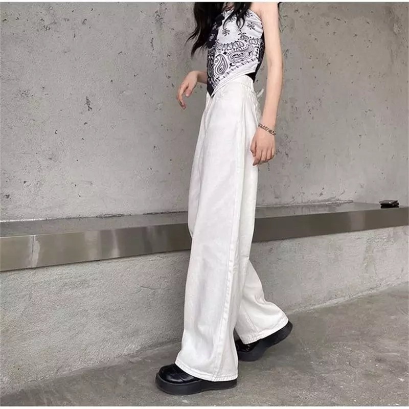 Quần Baggy Kaki Nữ Ống Rộng T-A-N Phong Cách Hàn Quốc Qkkt màu kem ảnh thật