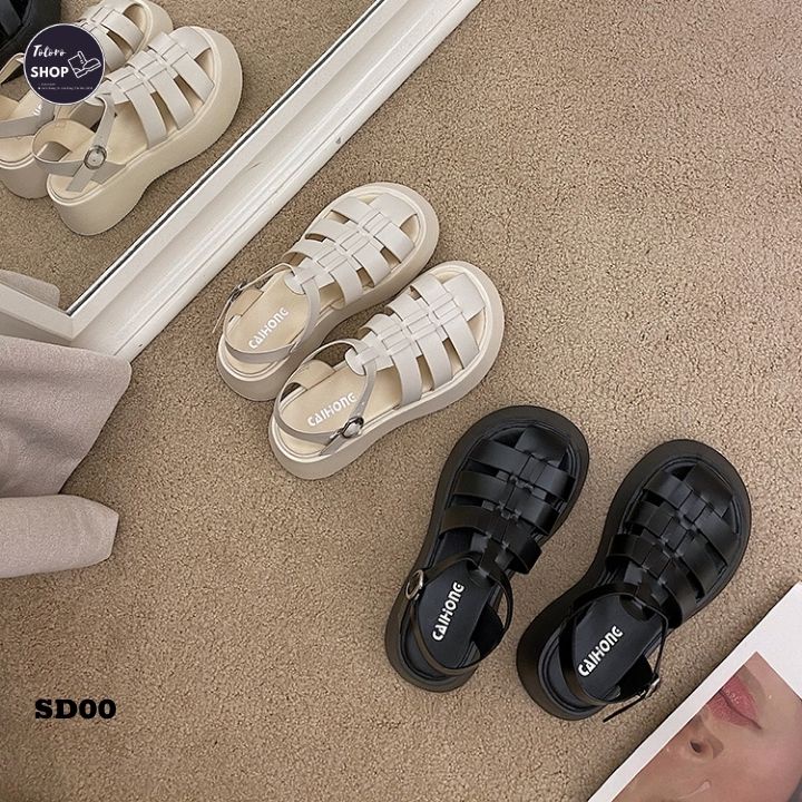 [Hàng Sẵn] [Ảnh Thật] [Freeship] Giày Sandal Nữ Đế Bằng Đi Học Đi Chơi - SD00