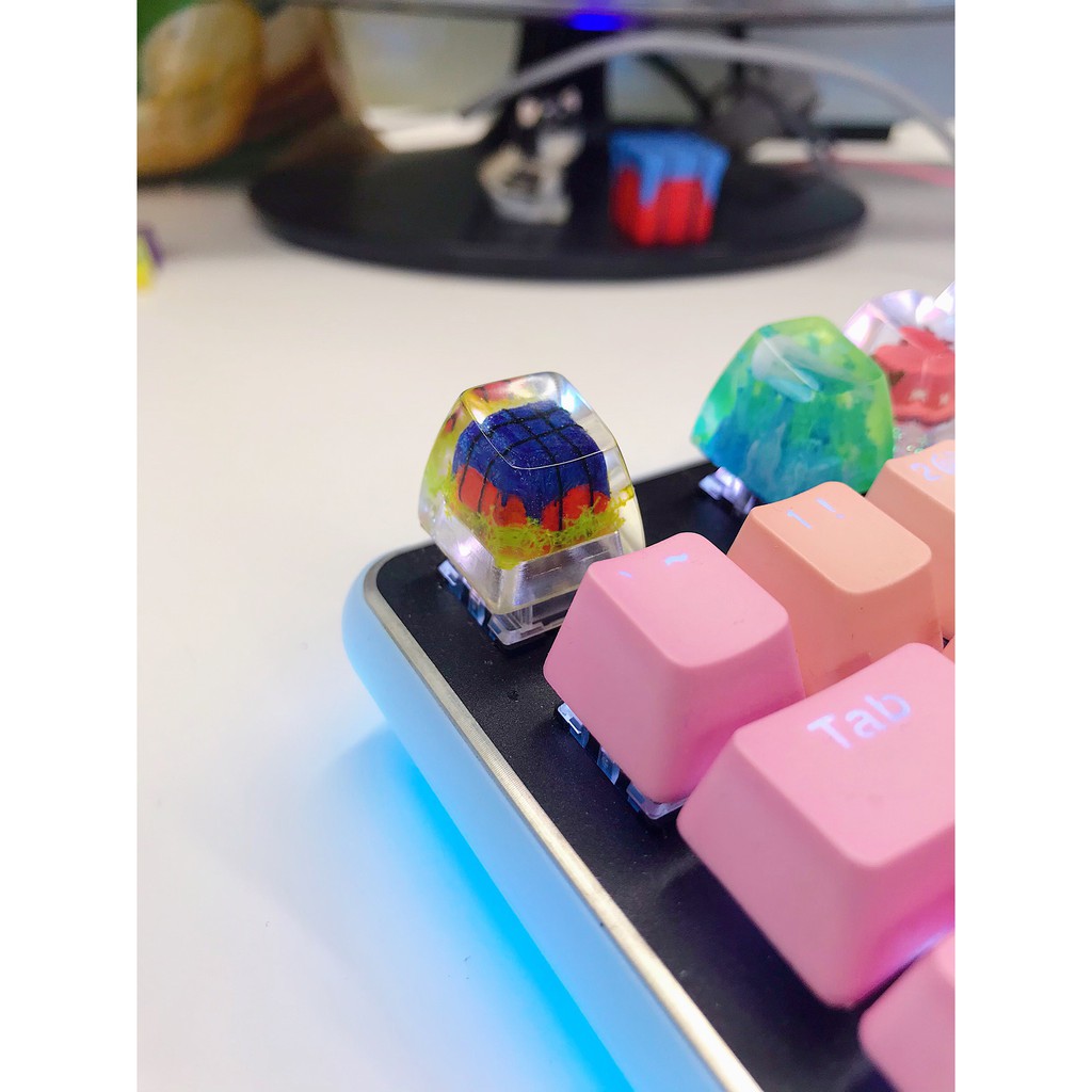 Keycap artisan thùng thính PUBG xuyên led trang trí bàn phím cơ gaming - Nút bàn phím airdrop handmade