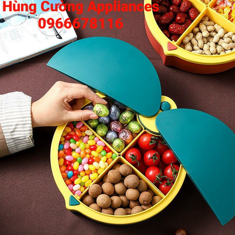 Khay mứt tết, hộp đựng bánh kẹo 4 ngăn mẫu mới 2022