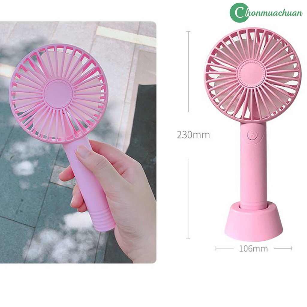 Quạt Mini Fan Cầm Tay Có Để Sạc - Quạt Mini Cầm Tay Cute