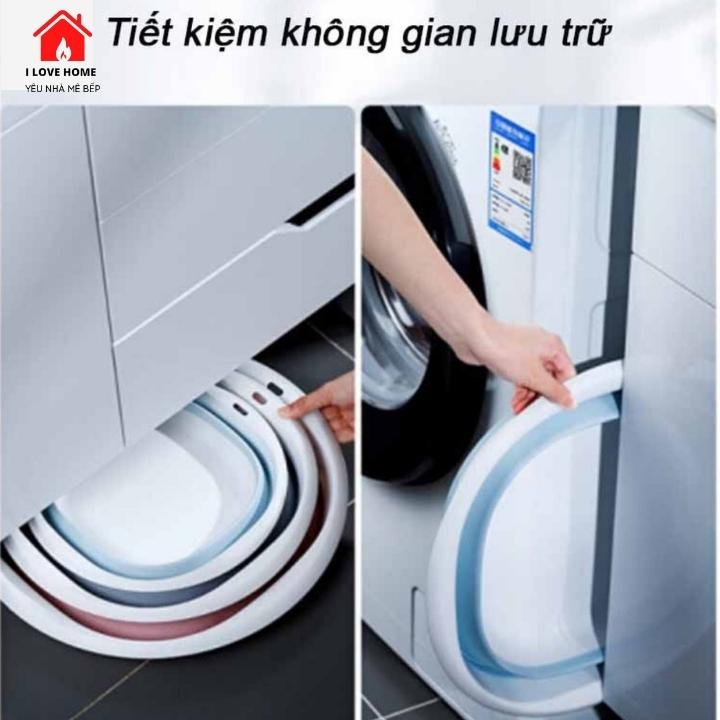 Chậu gấp gọn thau xếp gọn đa năng tiết kiệm không gian chất liệu nhựa slicon