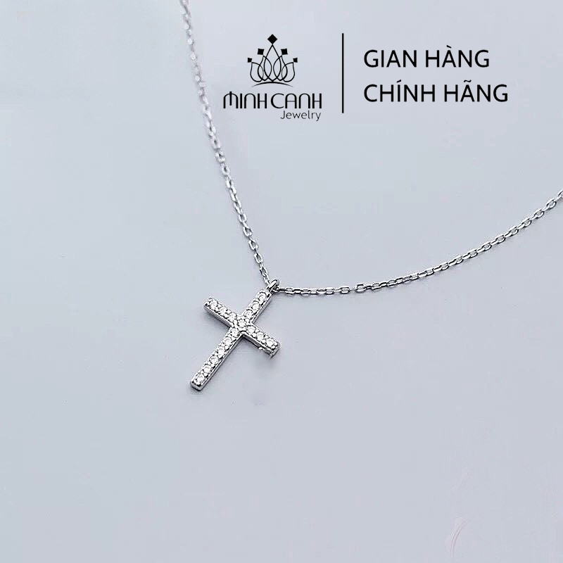 Dây Chuyền Bạc Thánh Giá Nữ Nạm Đá - Minh Canh Jewelry