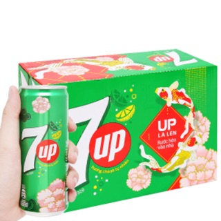 24 lon nước ngọt 7 Up 330ml hsd: 14/12/2020