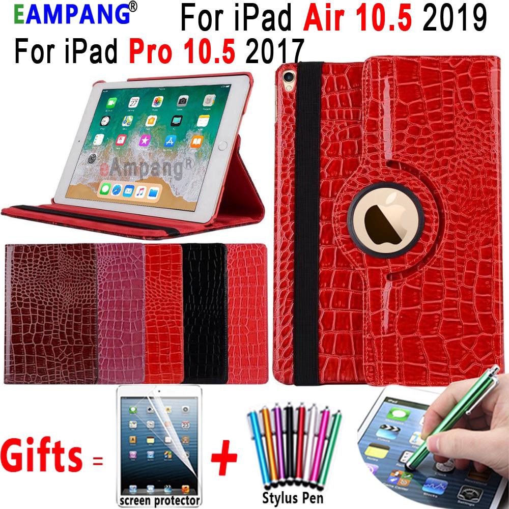Apple iPad Air 10.5 2019 iPad Pro 10.5 Case 360 Rotating Crocodile Leather Smart Cover Holder