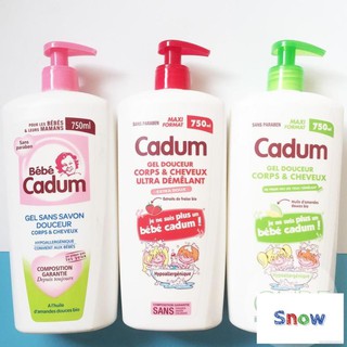 Sữa tắm gội cho trẻ sơ sinh Cadum Hồng Xanh Đỏ 750ml