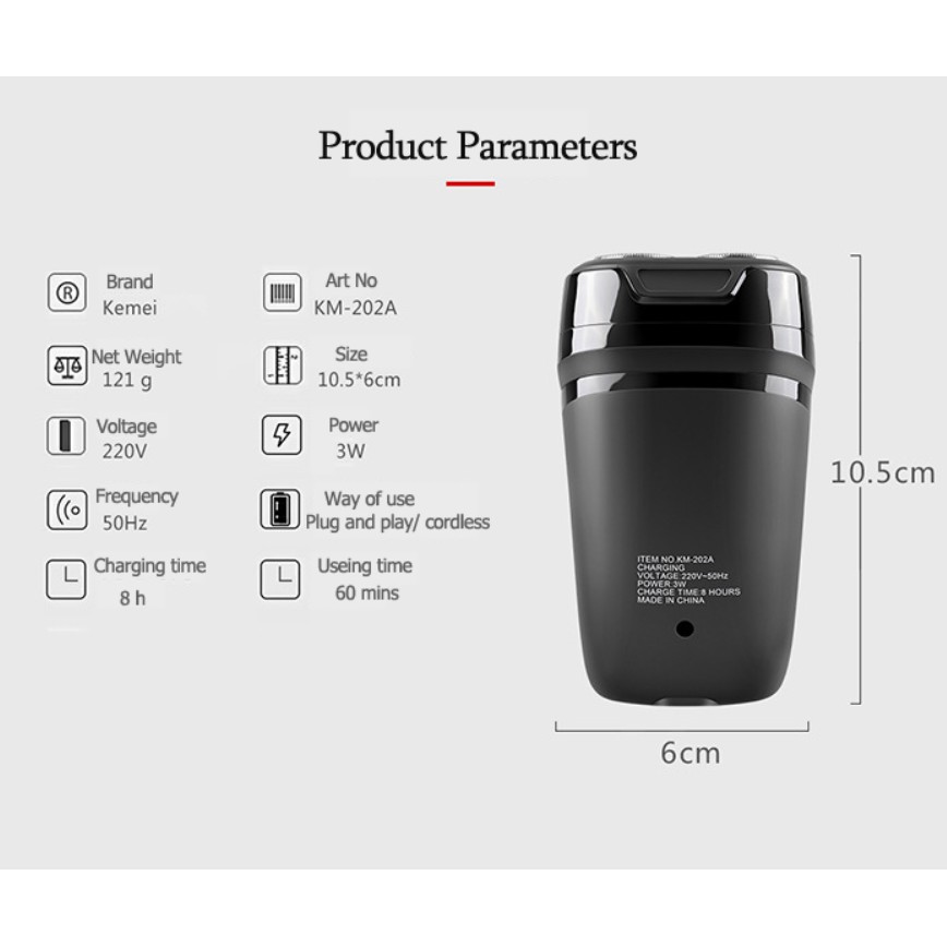 Máy Cạo Râu Lưỡi Kép Chính Hãng Kemei - Cạo Siêu Sát - Dụng Cụ Làm Đẹp Cho Phái Mạnh Không Thể Bỏ Qua - Bảo Hành 6 Tháng